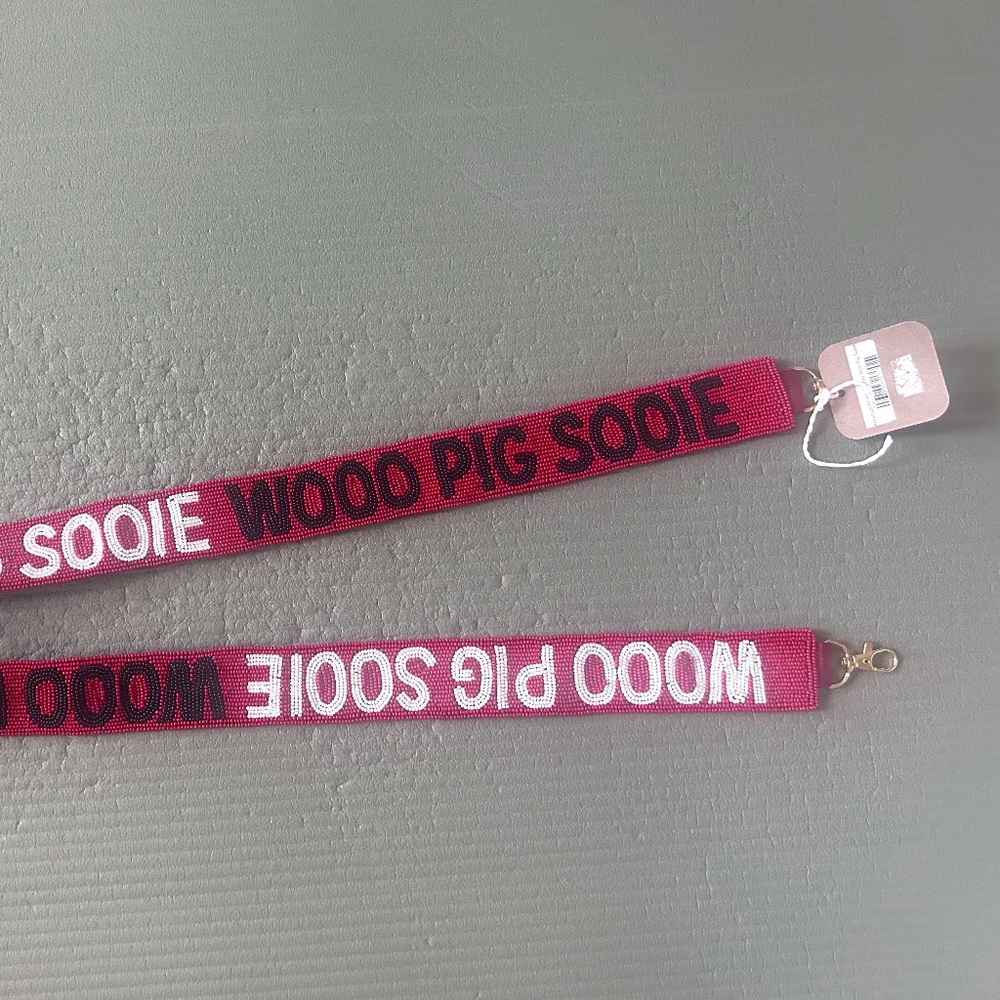 University of Arkansas beaded stadium purse strap